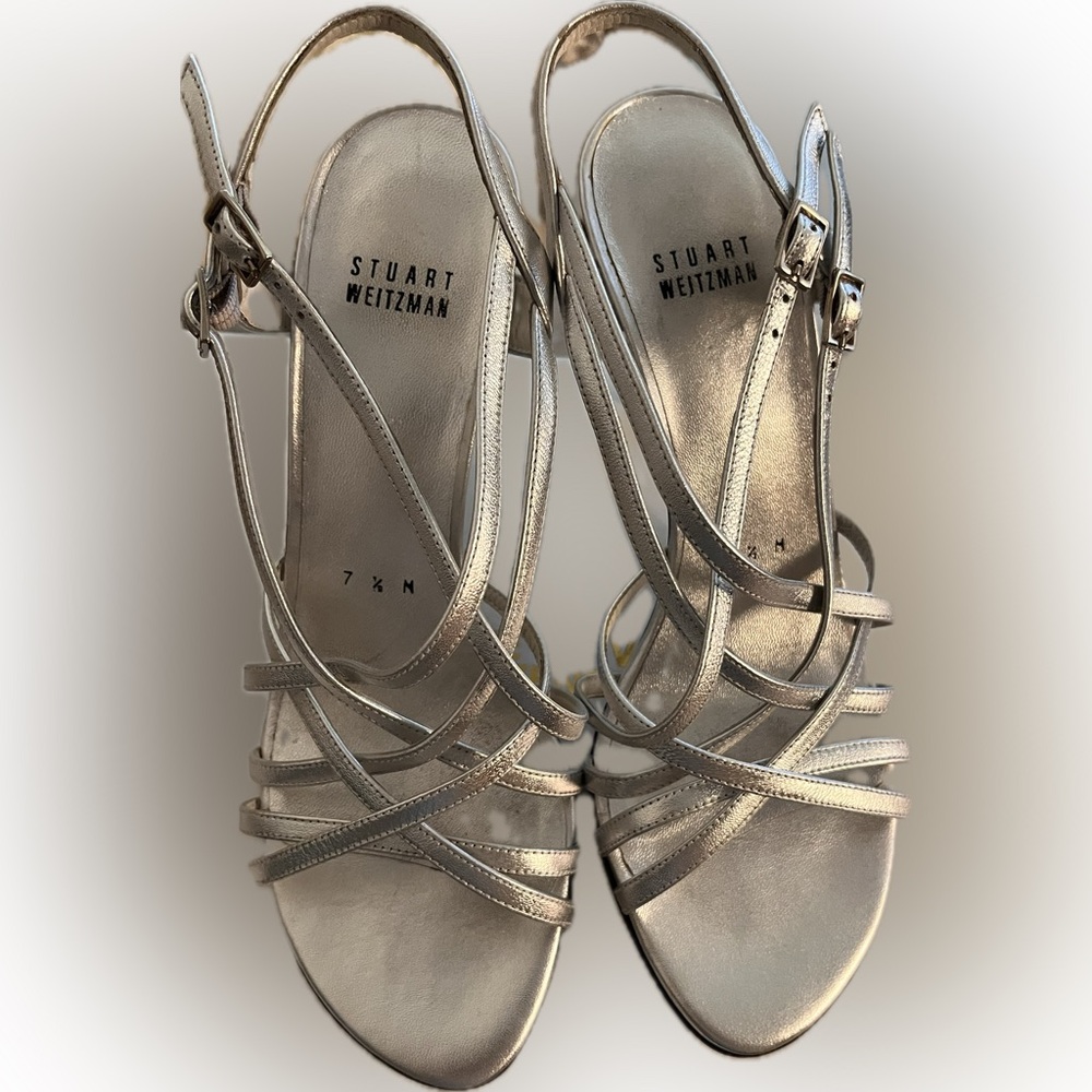Silver Stuart Weitzman heels